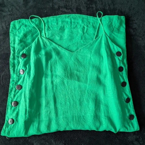 Mara Hoffman Heidi Organic Linen Midi Dress Green Sustainable Eco Designer Med - Picture 7 of 14